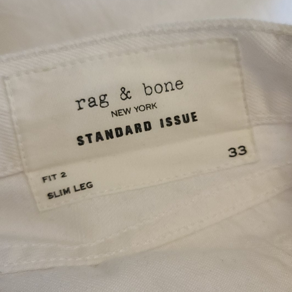Rag & Bone Fit 2 Slim Leg, 33, white jeans - Picture 3 of 4